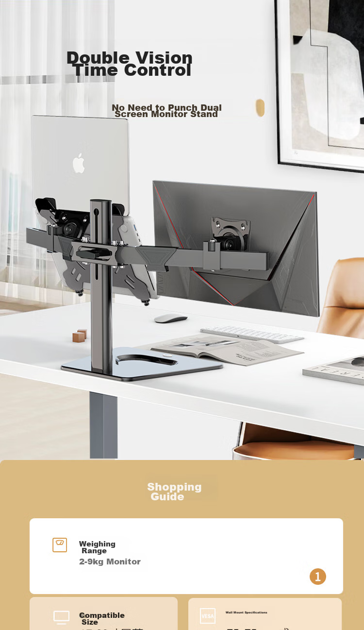 KALOC Monitor Stand, Universal Adjustable Height Stand without Drilling, Desktop LCD Monitor Mount DZ220-T 1