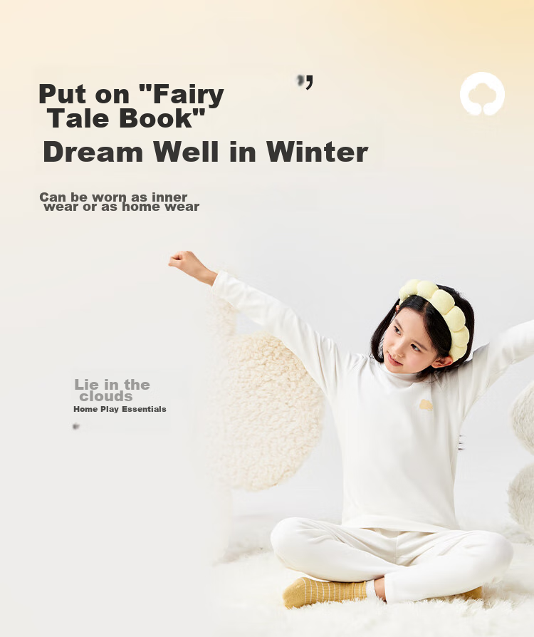 BALABALA Girls' Autumn And Winter Thermal Underwear Set, Thick Warm Base Layer Sleepwear for Children And Toddlers, 208424169001 8