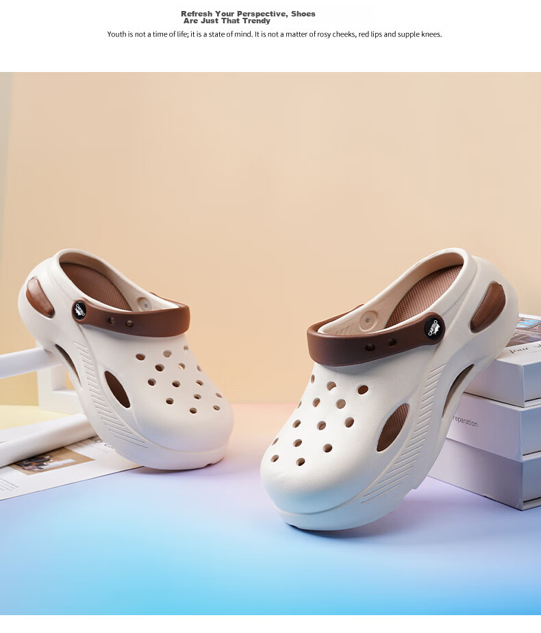 CARTELO Women's Perforated Shoes, Summer Sandals, Casual Slippers, Garden Dual-Use Beach Sandals for Women, 1463 White Pink, Size 37-38 18