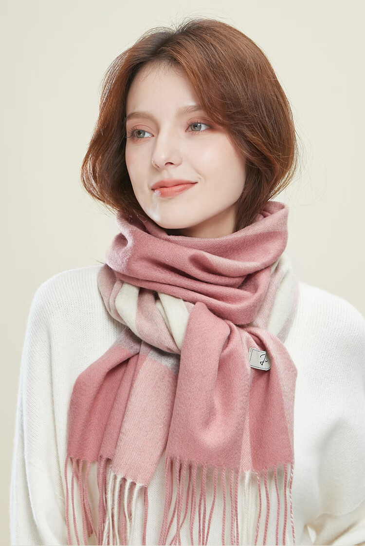 JIUMU Pure Wool Scarf for Women, Autumn And Winter Neck Warmer, Ladies' Warm Shawl, Gift for Women on Mid-Autumn Festival Or Birthday, Gift Box Packaging 24