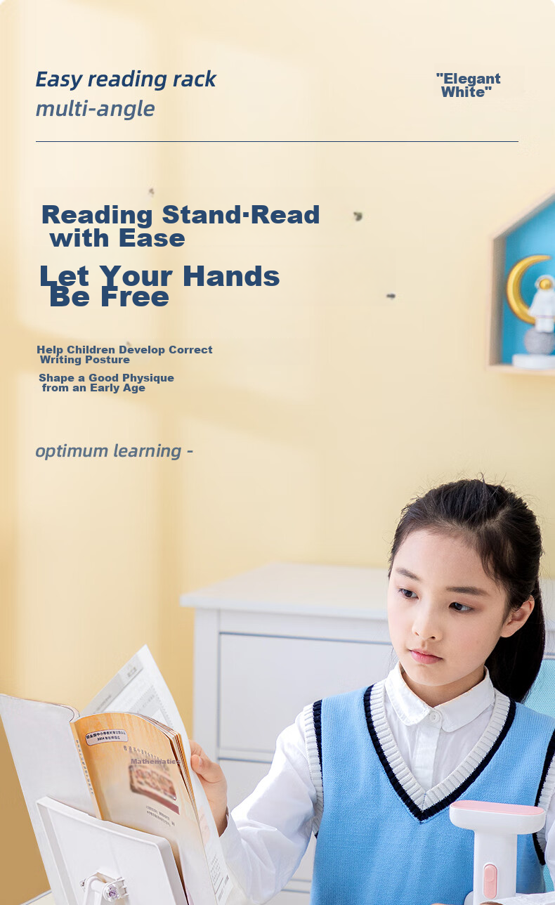 Deli [Lowest Price Online] Multifunctional Reading Stand Portable Book Holder Book Stand Adult Handheld Book Flip for Textbooks Stationery Birthday Gift for Boys And Girls 1