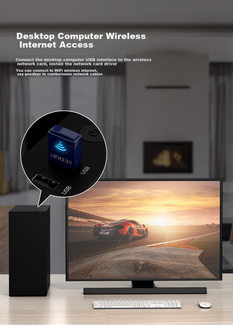EDUP EP-N8568 USB Wireless Network Adapter Bluetooth Adapter Host WIFI Receiver Compatible with Desktop Computers And Laptops 7