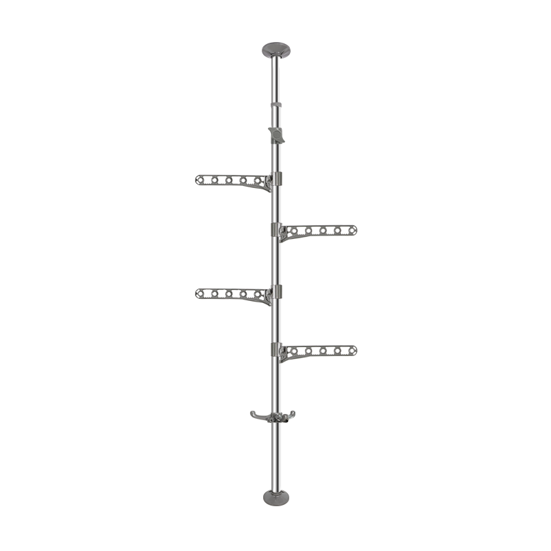 Baoyouni Floor-Standing Clothes Drying Rack, Home Use, No Drilling Required, Extendable Rod, Balcony Window Hanging Rack