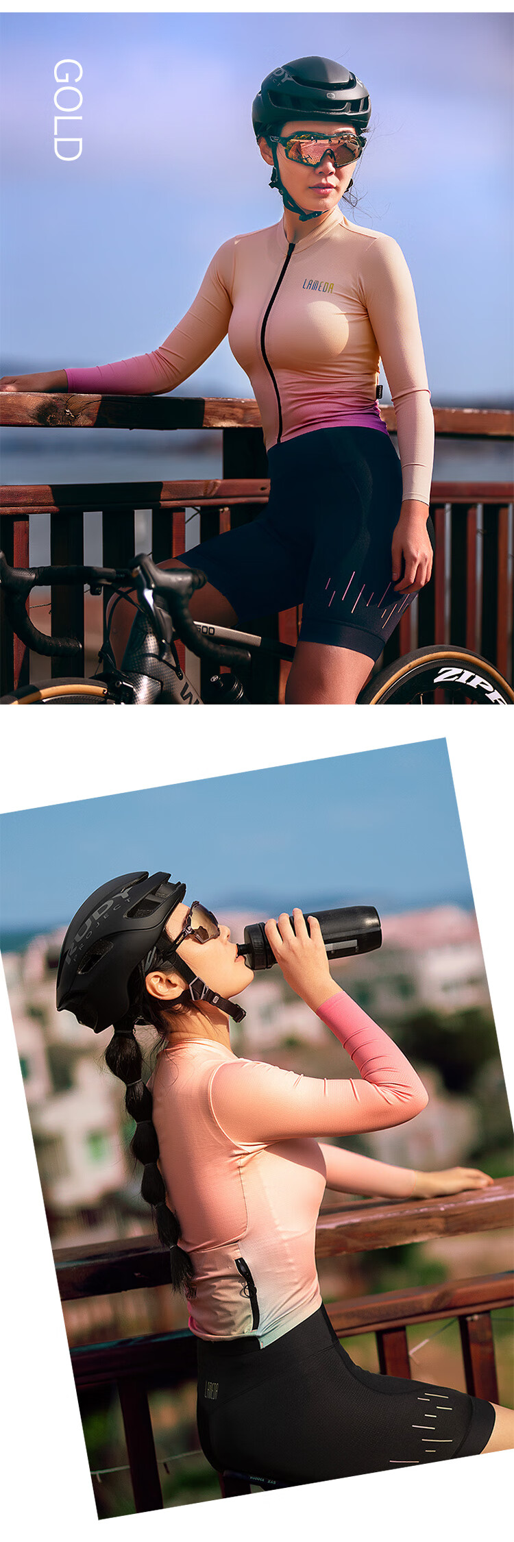 LAMEDA Women's Long Sleeve Cycling Jersey Spring Summer UV Protection Breathable Quick-Dry Mountain Road Bike Shirt Elegant Lilac Purple L 7