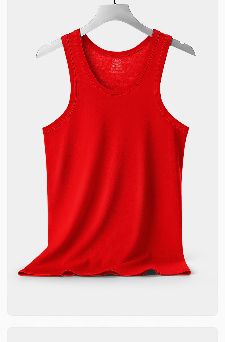 LangSha Bright Red Vest for Men, Pure Cotton Inner Wear for Horse Year, Wedding Underwear Undershirt for Me 14