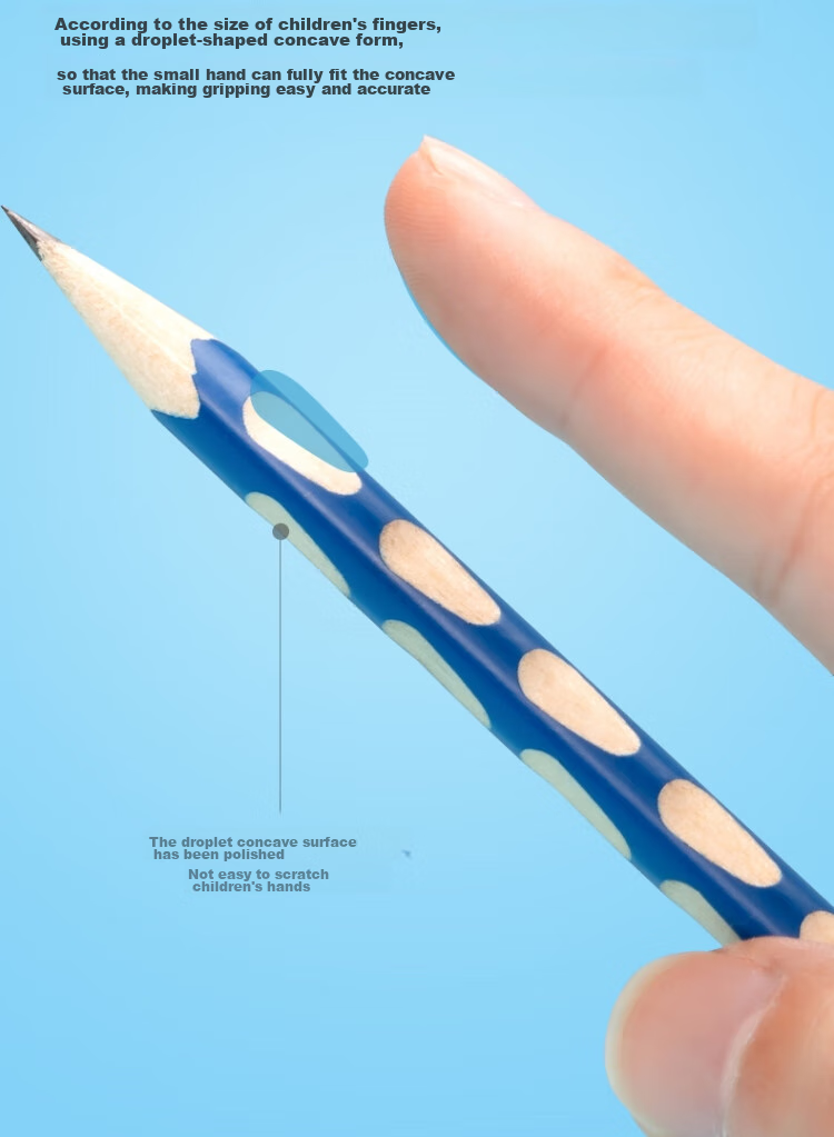 Deli Perforated Pencils, 10 Pieces, HB Medium Thick Triangular Grip, Easy to Hold, Small Hand Grip, Posture-Correcting Pencil, Student Writing Practice Pencil, HC808-HB, Back-To Stationery 5