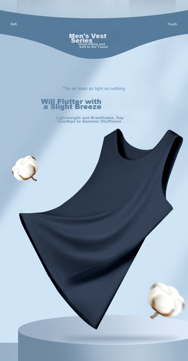 Hodo Men's Solid Color Soft Cotton Sleeveless Undershirt, Round Neck Breathable Sports Tank Top 6