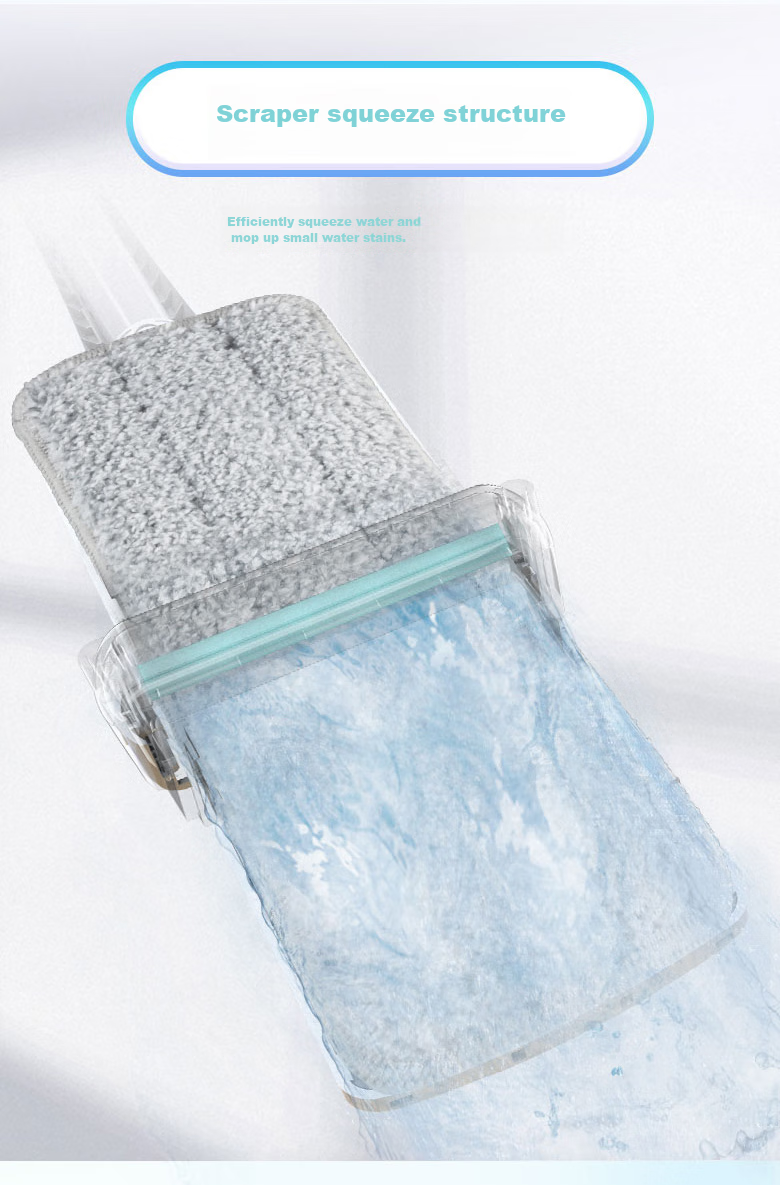MIAOJIE Flat Mop Cloth, 33.5cm, 2 Pieces in Total, Qiao Jing Hands-Free Mop Replacement Cloth 6
