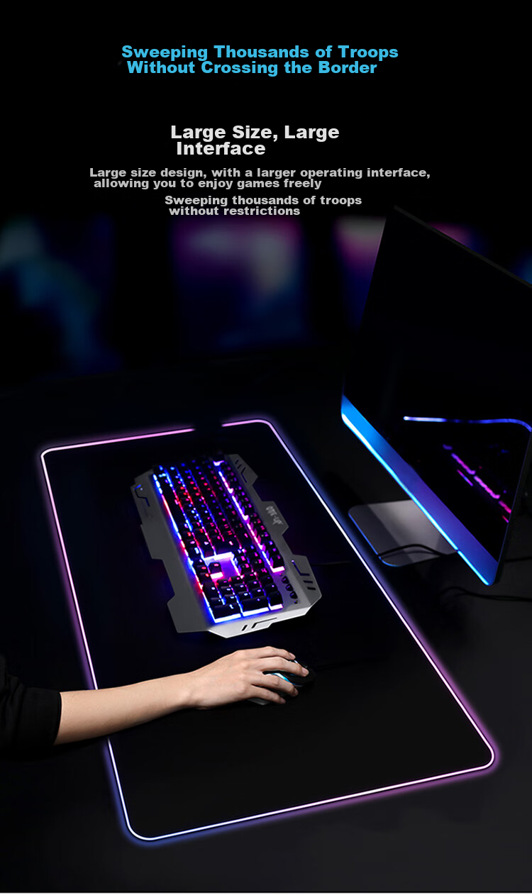 BUBM Gaming Mouse Pad, Extra Thick 6MM Mouse Pad, Suitable for LOL And PUBG Games, Square Gaming Mouse Pad, Thickened Smooth Mouse Pad - E-Sports White Tiger 3