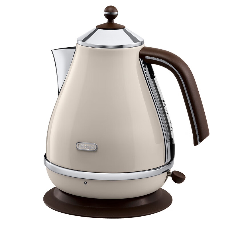 Delonghi Electric Kettle, Household Retro 304 Stainless Steel Water Boiler, Anti-Boiling Over High Power 1.7L Boiling Kettle, KBO2001.VBG Cream White, Gift