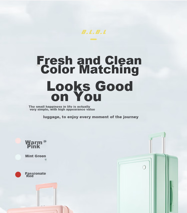 B.L.B.L Luggage, 26-Inch Suitcase, Stylish Travel Case, Password Lock, Large Capacity Leather Suitcase for Men And Women, White Color 14