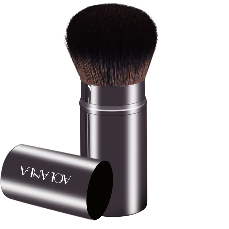 AOLANLA Portable Extendable Powder Brush with Brush Bag, Blush Brush, Setting Powder Brush, Contouring Brush, Highlighter Brush, Makeup Brush, And Beauty Tool Set