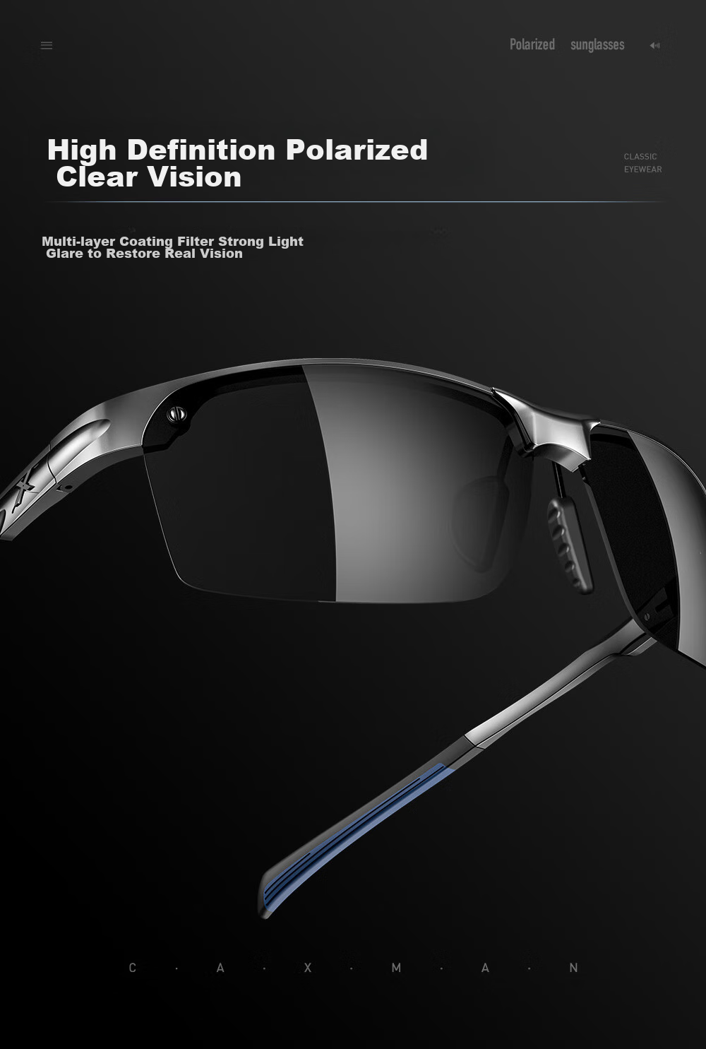 CAXMAN Sunglasses for Outdoor Sports, Hiking, Fishing, Casual Polarized Men's Sunglasses, Driving Glasses, Cycling Sunglasses 5