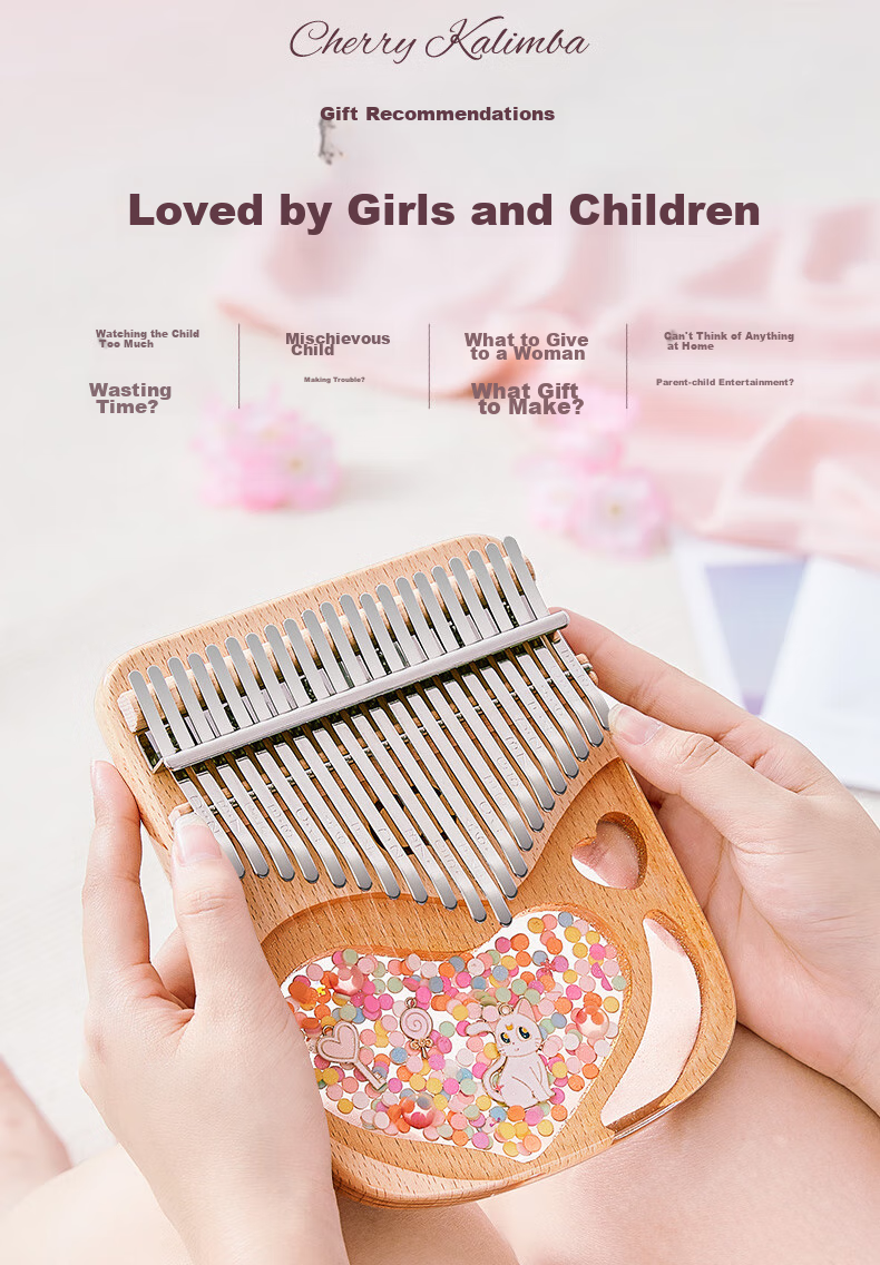 Qiangu Kalimba 21-Key Children's Musical Instrument Finger Piano for Beginners, Easy to Learn, Student Christmas Birthday Gift 3