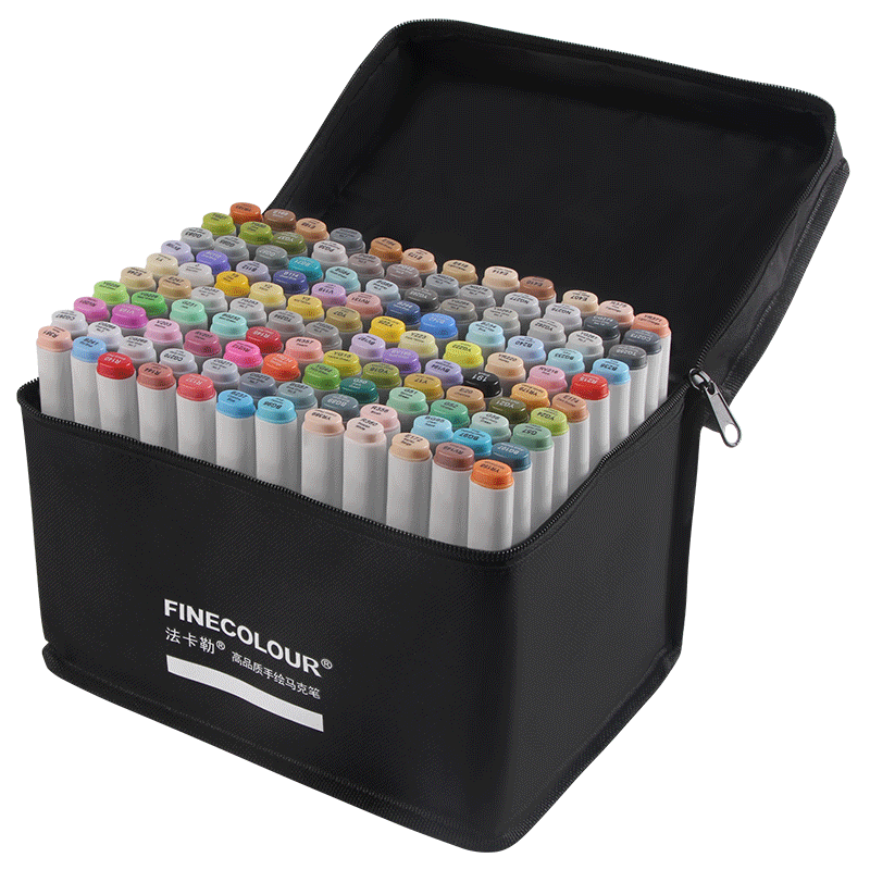 FINECOLOUR First Generation Dual-Tip Markers, 120 Colors Set, Alcohol-Based Watercolor Pens for Anime, Drawing, Hand-Drawn Design, Art Sketching, And Watercolor Painting, Art Educatio