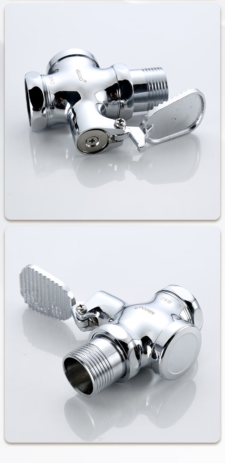 KEGOO Toilet Squatting Pan Foot Pedal Valve, Squat Toilet Foot-Operated Flush Valve, Brass Valve Body K5031 13