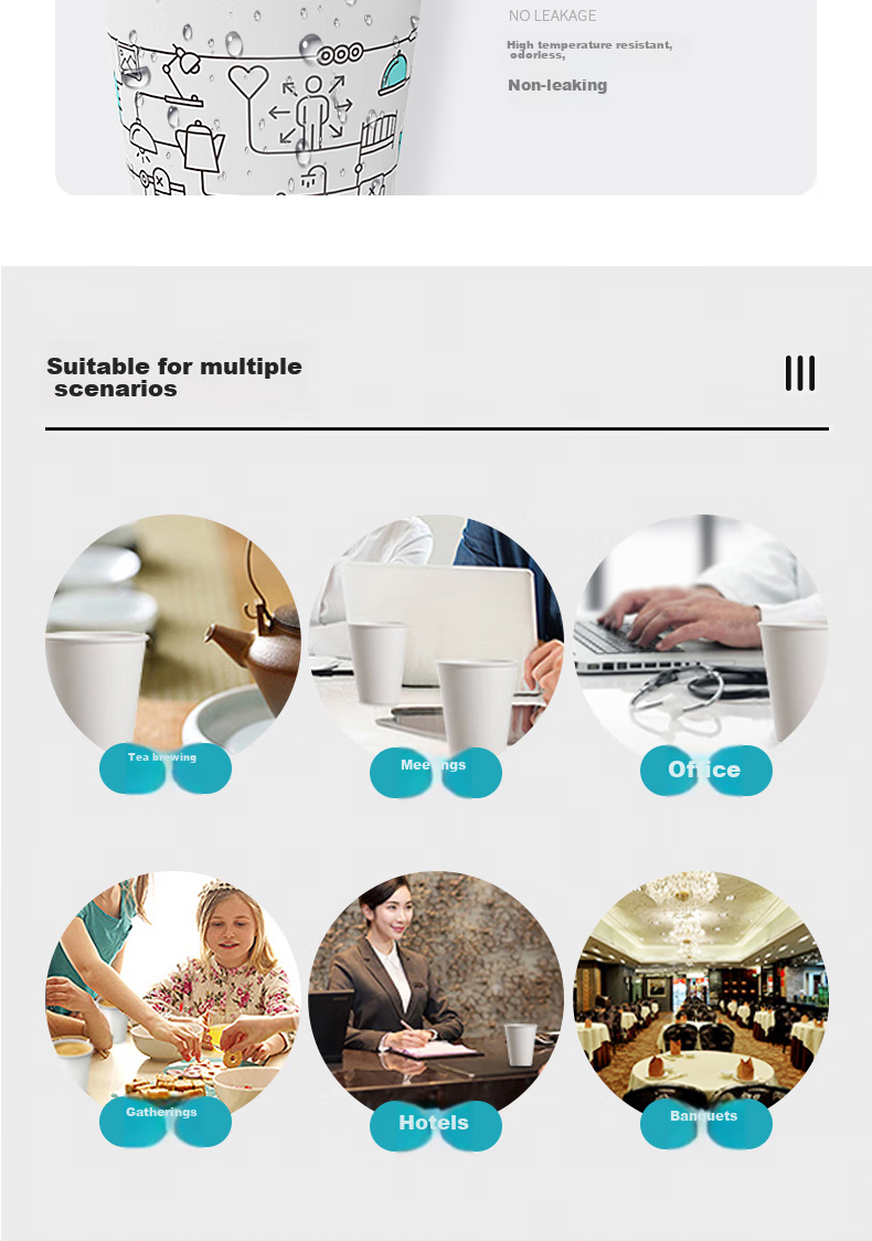 Sodolike Shangdao Disposable Paper Cups, 230ml Thick Paper Cups, Pack of 100, for Office, Business, And Home Use 10