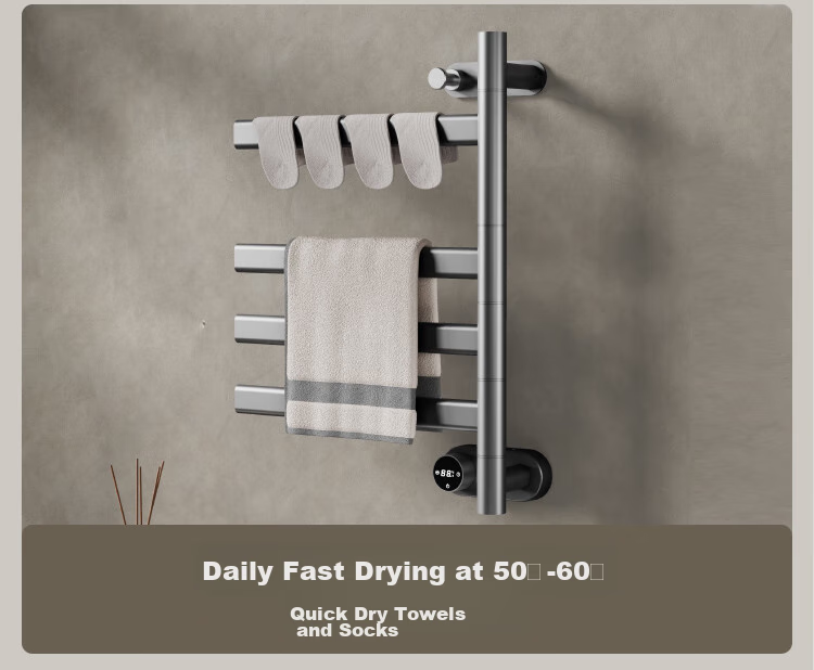JD Original Warm Wing Electric Towel Rack, Towel Drying Rack, Bathroom Carbon Fiber Heating Pack, Installation, Soft Mist White 14