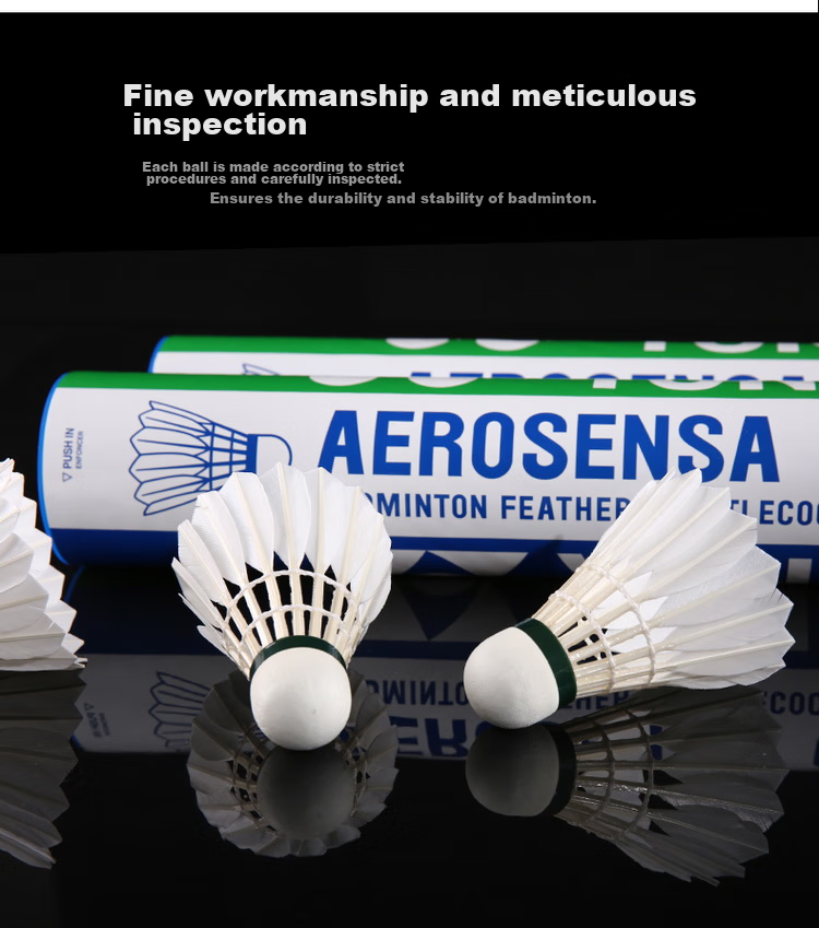 YONEX AS03 Badminton Shuttlecocks, Stable And Durable Duck Feather Shuttles, Speed 2, Pack of 12 16