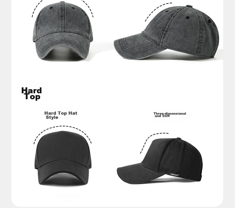 CACUSS Women's Baseball Cap Summer Outdoor Duckbill Hat Large Head Circumference Pure Cotton Soft Top Slim Face Sun Hat Dark Gray 15