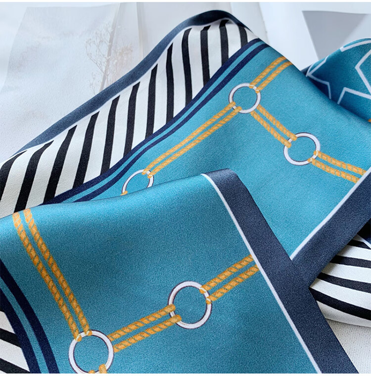 GLO-STORY Silk Scarf for Women, Mulberry Silk Versatile Double-Layer Fine Silk Narrow Small Scarf Long Flowing Ribbon Qixi Gift Box Set 24