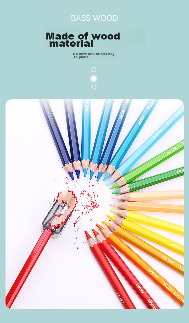 SAKURA [Mid-Autumn Festival Gift] ReCoupy Full Core Non-Wood Colored Pencil Set for Beginners, Drawing Sketching Hand-Drawn Coloring Card Crayon Set Gift 5