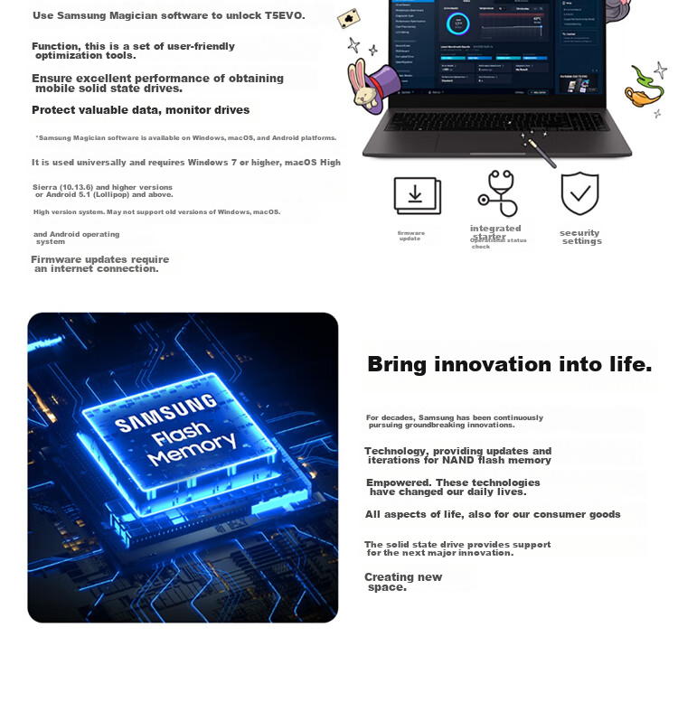 SAMSUNG 2TB Type-C USB 3.2 Portable Solid State Drive (PSSD) T5 EVO Starry Black, Direct Phone Connection, Laptop External, Large Capacity 10