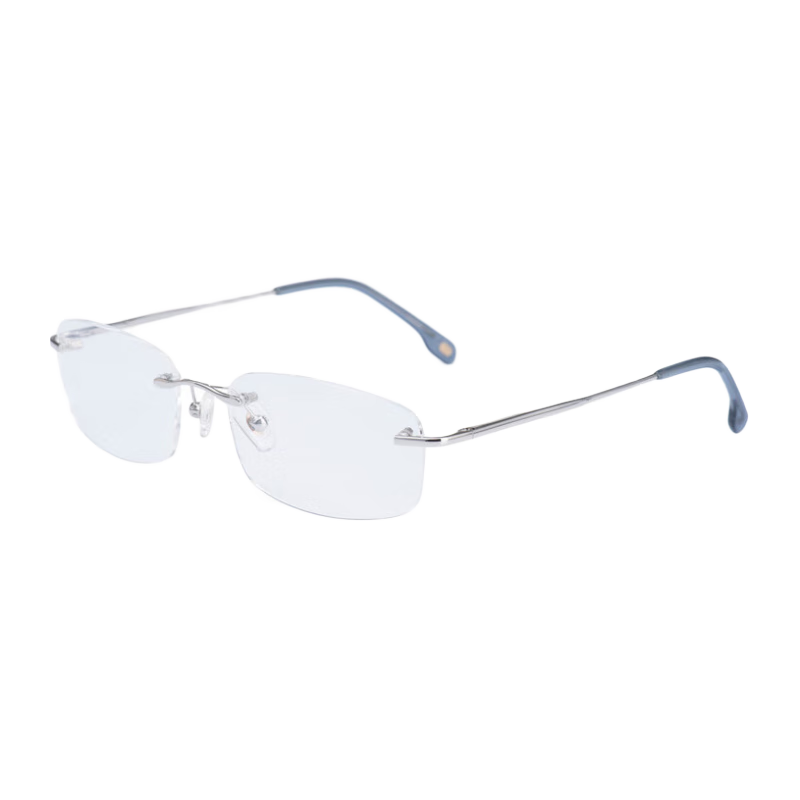 Laoyezi Anti-Blue Light Reading Glasses for Men And Women, Bifocal Ultra-Light Silver Frame 200 Degrees (55-59 Years Old)
