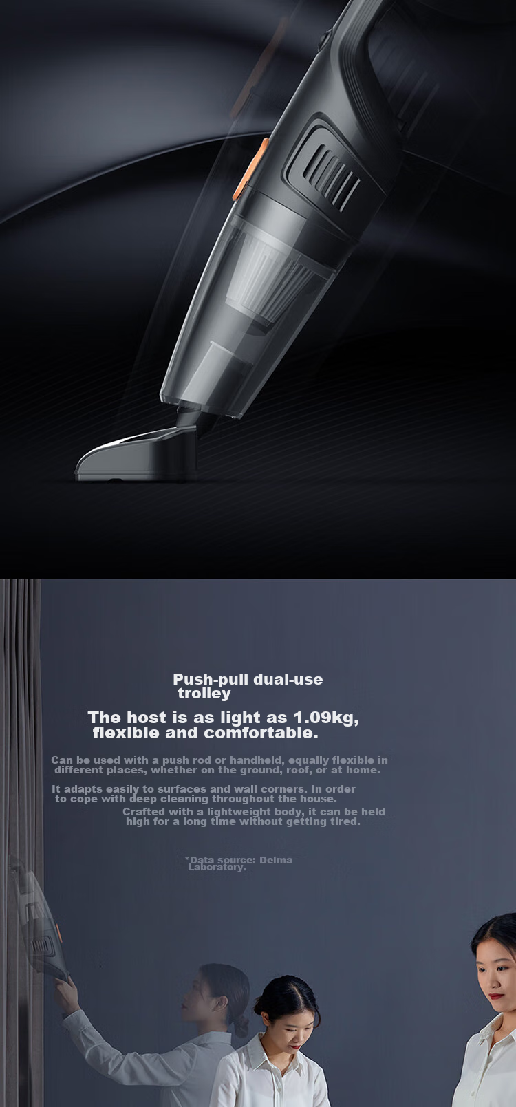 Deerma [Buy with Confidence, Price Protection] DX115C Corded Vacuum Cleaner, 15Kpa Suction Power, Lightweight Design, Powerful High-Wattage Handheld And Stick Vacuum Two-In Cleaner 4