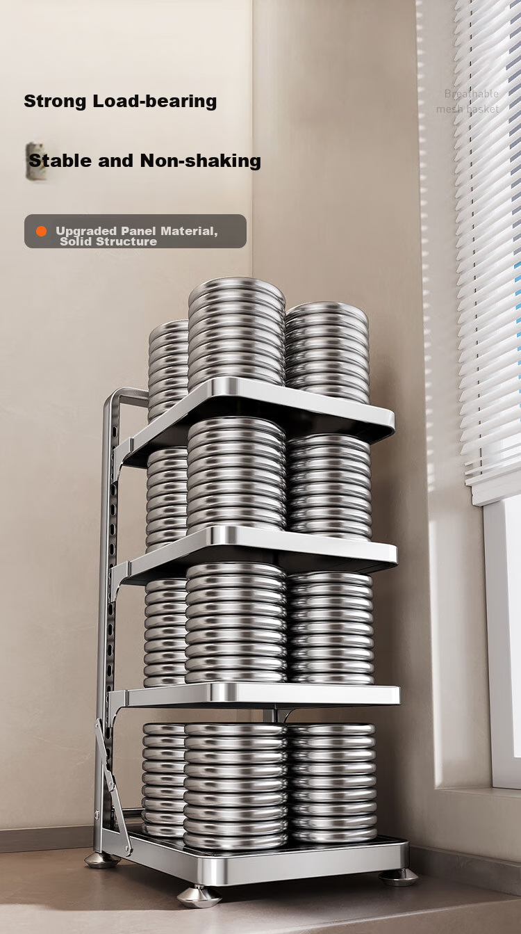 Cobbe Kitchen Storage Rack Under Sink Pot Holder Multi-Layer Household Cabinet Hidden Stove Pot Organizer Storage Solutio 3