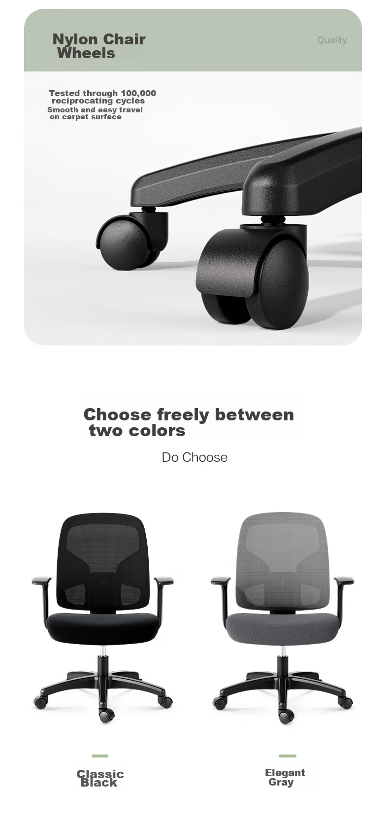 Deli KF255 Ergonomic Office Chair Conference Chair Home Student Study Chair Dormitory Backrest Chair Gray 15