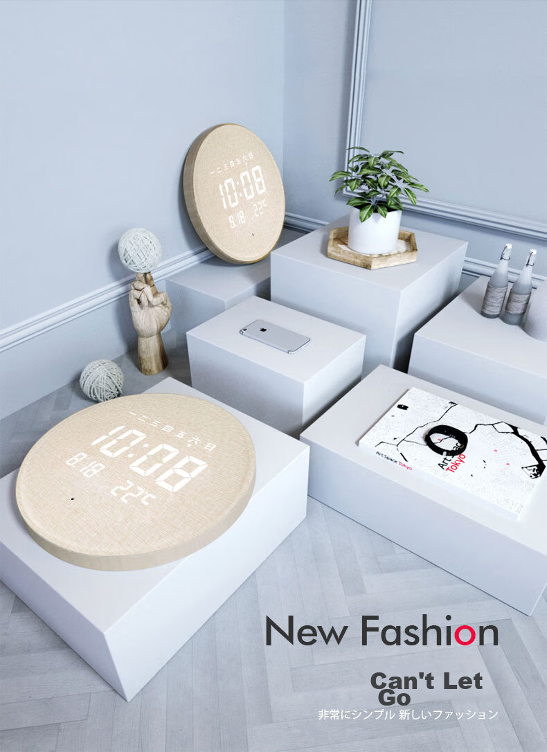 Momen Wall Clock, 30cm, LED Night Light Electronic Clock, Wall-Mounted, Living Room Fashion Creative Clock, Nordic Style Battery-Powered Wall Clock 3