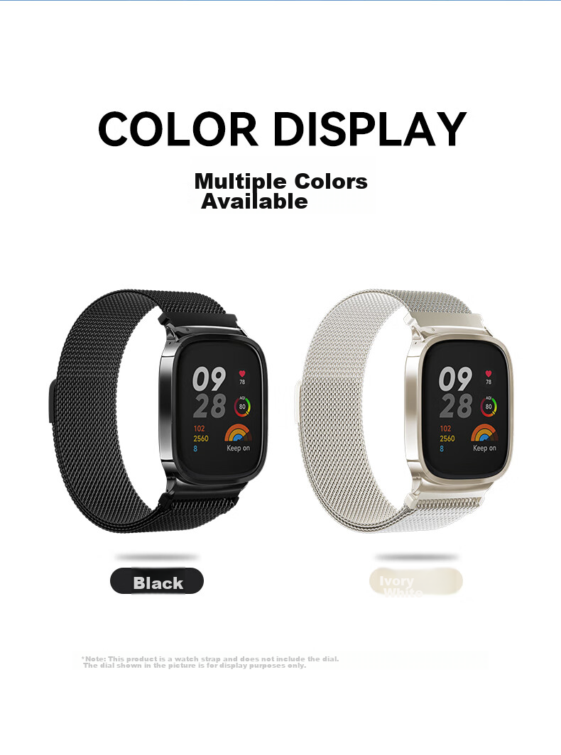 CangHua Compatible with Redmi Watch 3 Strap, Redmi Watch 3 Strap, Sports Edition Watch Strap, Milanese Metal Stainless Steel Replacement Wristband, Black 5