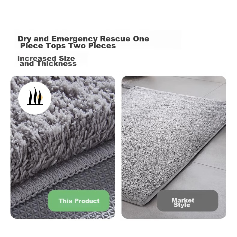 BULULOM Bath Mat, Bathroom Entrance Absorbent Mat, Antibacterial Non-Slip Foot Mat, Bathroom Home Use, High-End Luxury Style, 40X60CM 14