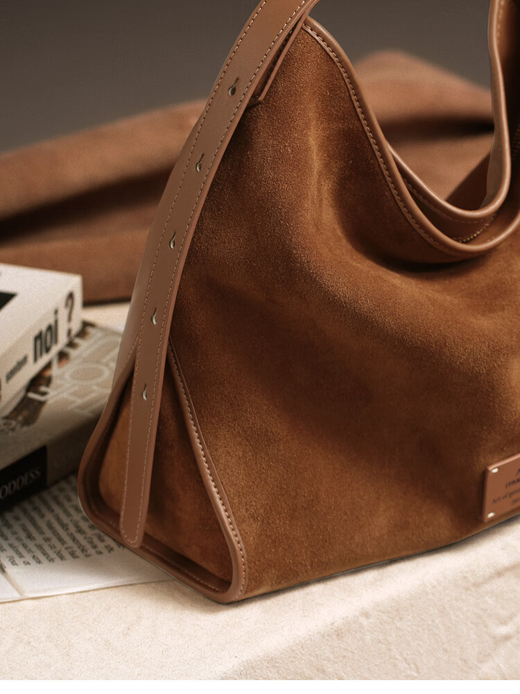 Mood Autumn And Winter Cowhide Hobo Tote Bag for Women, Large Capacity Commuter Underarm Single Shoulder Crossbody Bag, Birthday Gift Versatile Brow 13