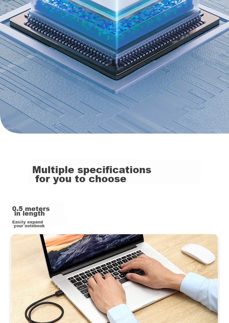 HP USB Hub Splitter Docking Station, High-Speed 3.0 One-To Multi-Port, USB Extension Cable, Laptop Adapter Converter, Desktop Expansion Dock, 0.5m 13