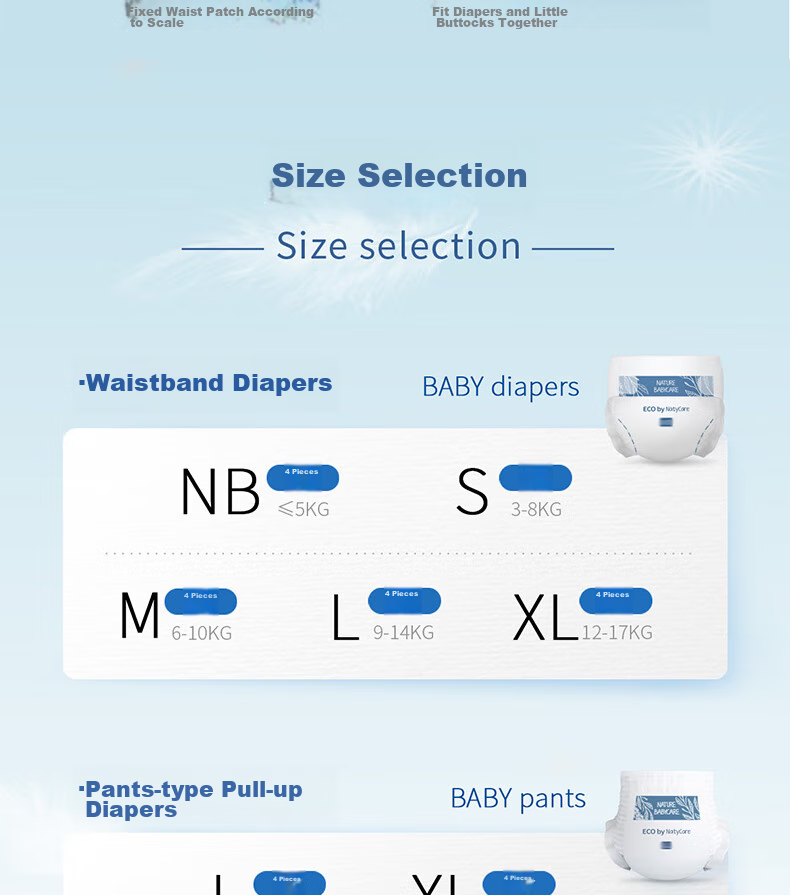 NatyCare Aurora Diapers Trial Pack NB 4 Pieces (≤5kg), Newborn Small Size, Ultra-Thin Breathable Diaper Pads 13