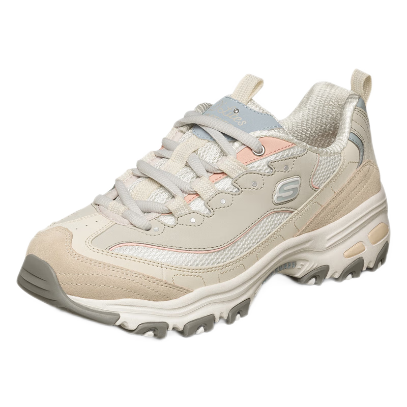 Skechers Milk Tea Bear Women's Shoes, Spring Thick-Soled Dad Shoes, Soft-Bottomed Versatile Panda Shoes, Casual Sneakers, 149238