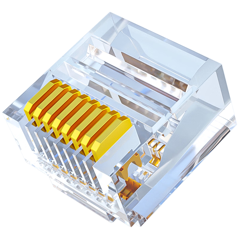 LIJIA Cat5e Short Crystal Head, 30U Unshielded Engineering Grade Network Connector, RJ45 Gold-Plated Cat5e Network Cable Connector, Pack of 30, LJ-5ES30