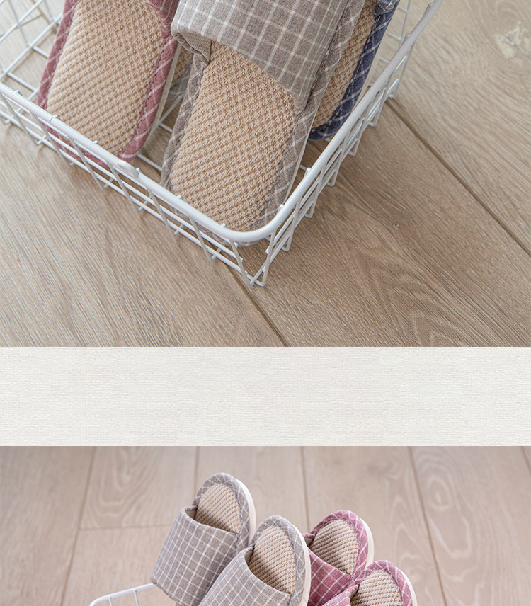 Huili Slippers for Men And Women, Linen Sandals, Couples' Home Casual Lightweight Breathable Sweat-Absorbing Thick-Soled Wear-Resistant Floor Slippers, Classic Mesh Style HL1036, Light Coffee Color, Size 38 to 39 11