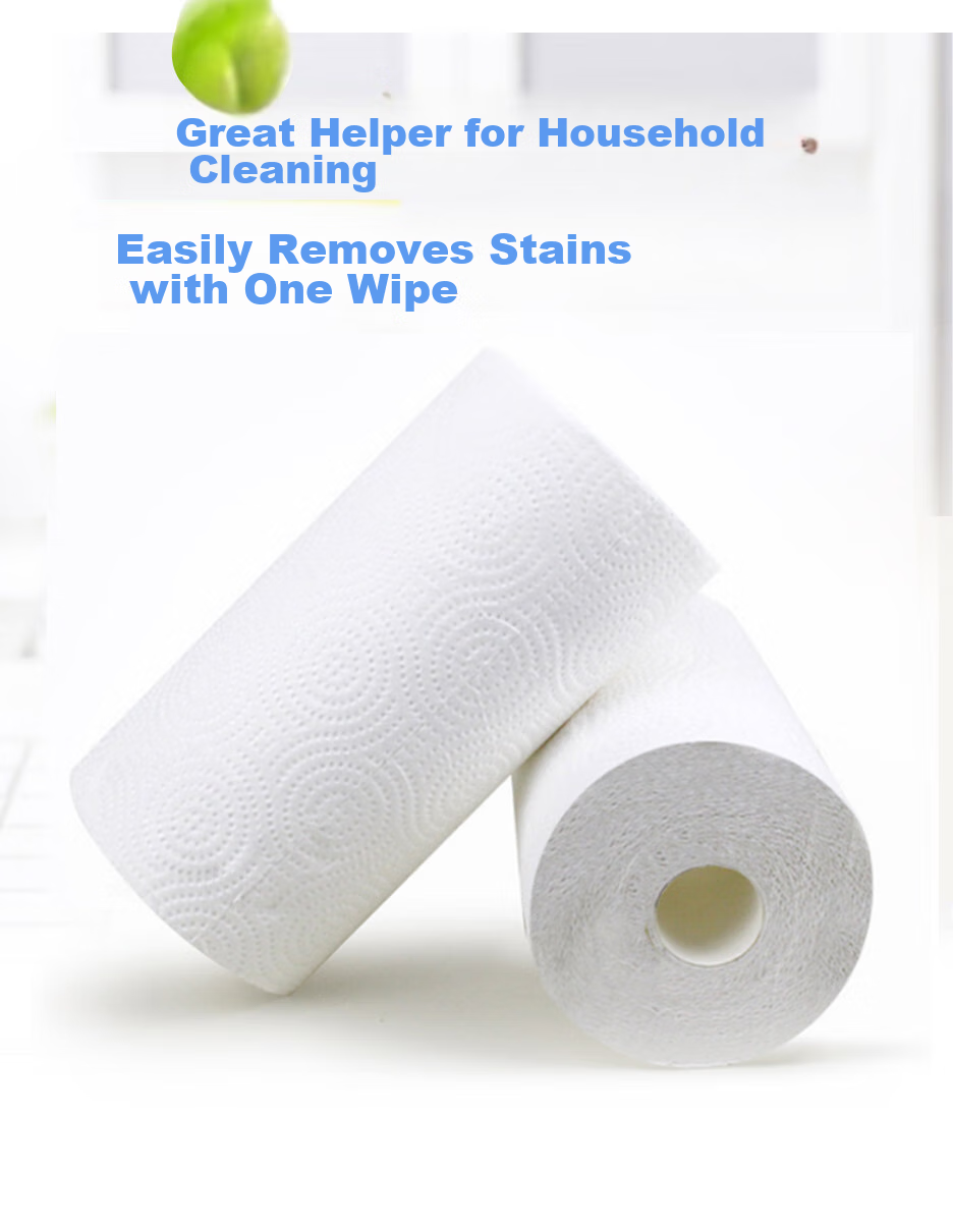 May Flower Kitchen Paper Towels, 3-Ply 120 Sheets * 9 Rolls, Strong Oil And Water Absorption, Food-Grade Safe 3