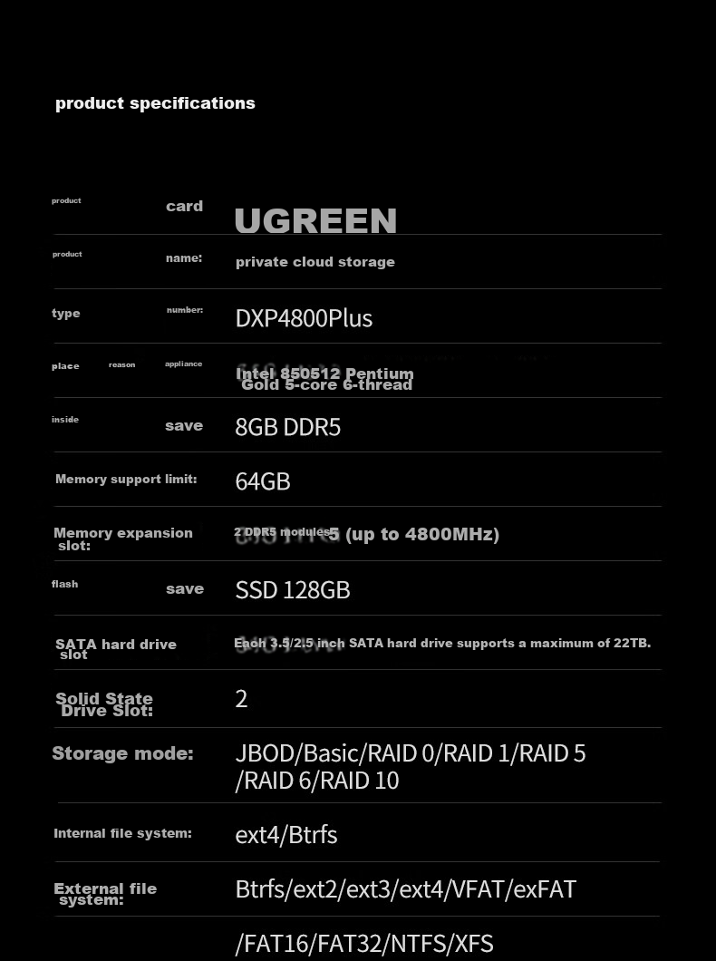 UGREEN Private Cloud DXP4800 Plus, 8GB RAM, Four-Bay 10 Gigabit NAS Network Storage Server, Home Personal Hard Drive, AI Photo Album File Data Backup, Compatible with IPhone 18 54