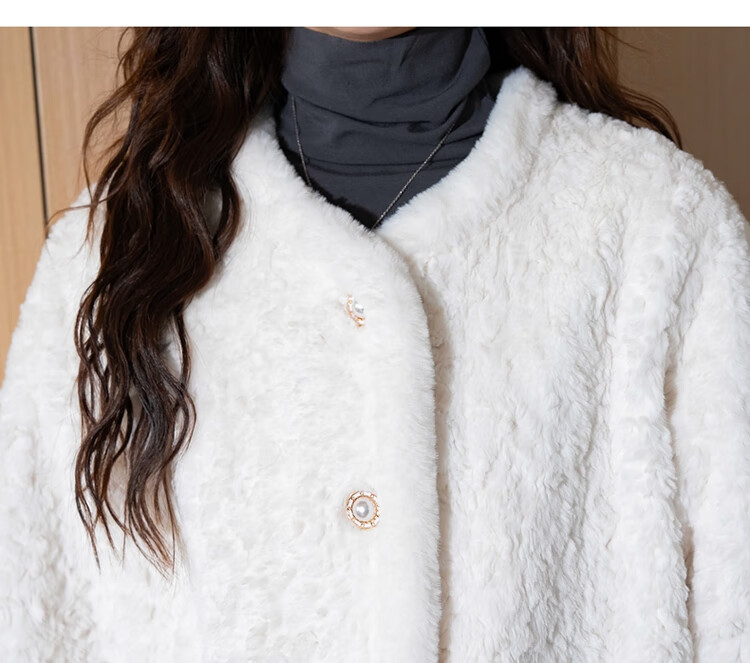 TonLion 2025 Women's Faux Lamb Wool Chic Coat High-End Loose Fit Trendy Plush Thick Jacket 10