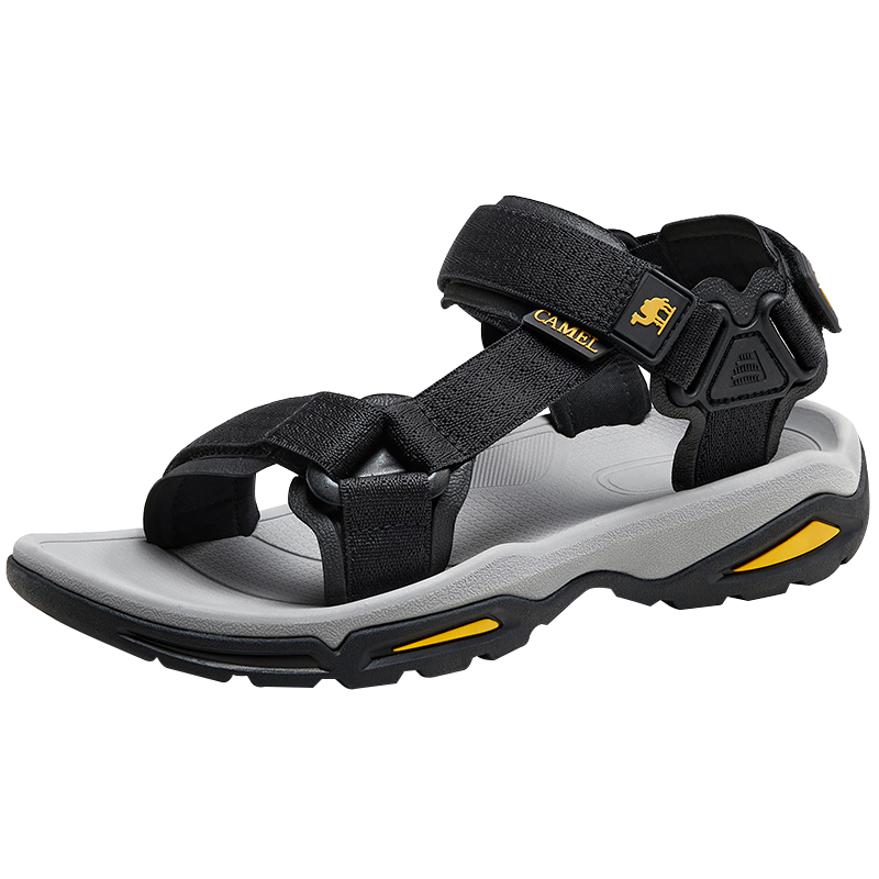 CAMEL Outdoor Beach Sandals, Water-Walking Sole Sandals for Men, A822162412, Black, Size 41