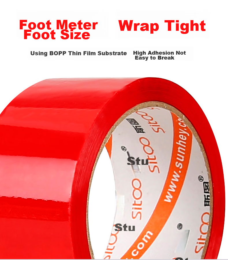 Sitoo [High Cost-Effective Boxed Tape], Whole Box of Adhesive Tape, 60 Rolls Red Tape, Marking Classification Transparent Tape, Packaging Tape, Cutting Tool, Express Delivery Tape, Thickened And Sticky 6