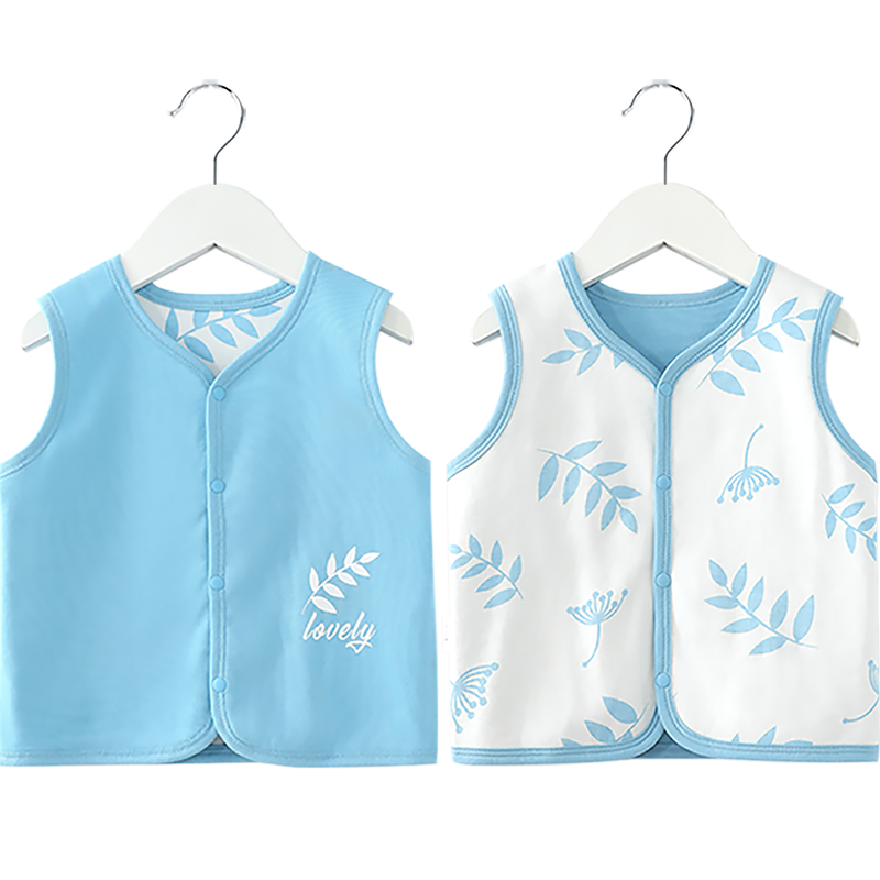 Shubeiyi Baby Clothes Children's Vest Reversible Waistcoat Infant Sleeveless Jacket Top for Boys And Girls Spring Autumn Warm Vest Blue 110