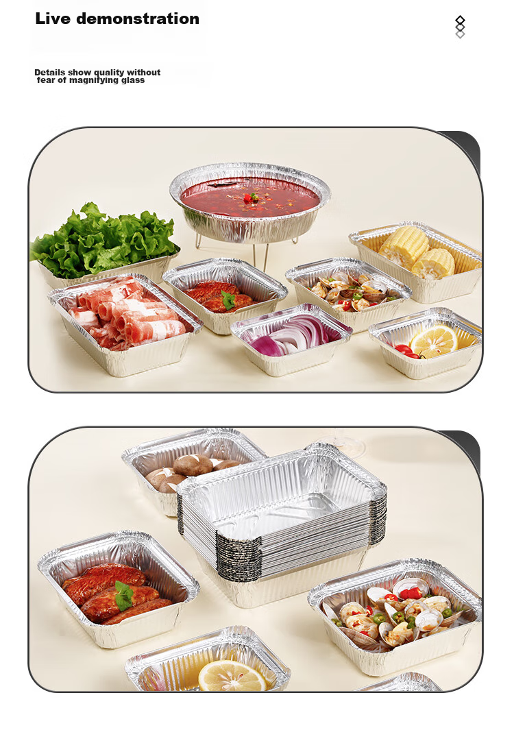 YOUAO Air Fryer Aluminum Foil Trays, 450ml*30 Pieces, Disposable Food Containers, Barbecue Oven Baking Pans 17