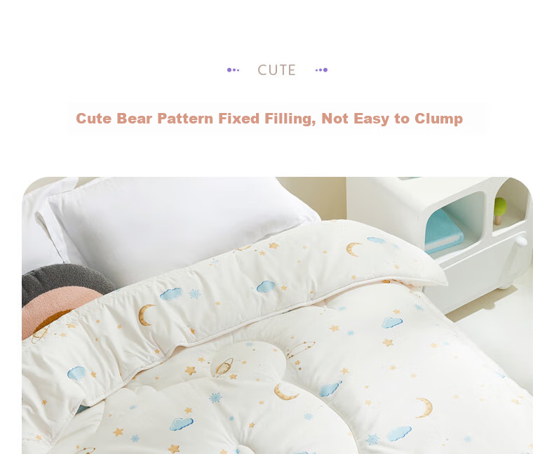 Luolaikids Quilt, Infant Class A Antibacterial Soybean Warm Winter Comforter, Kindergarten Blanket 150*215 20
