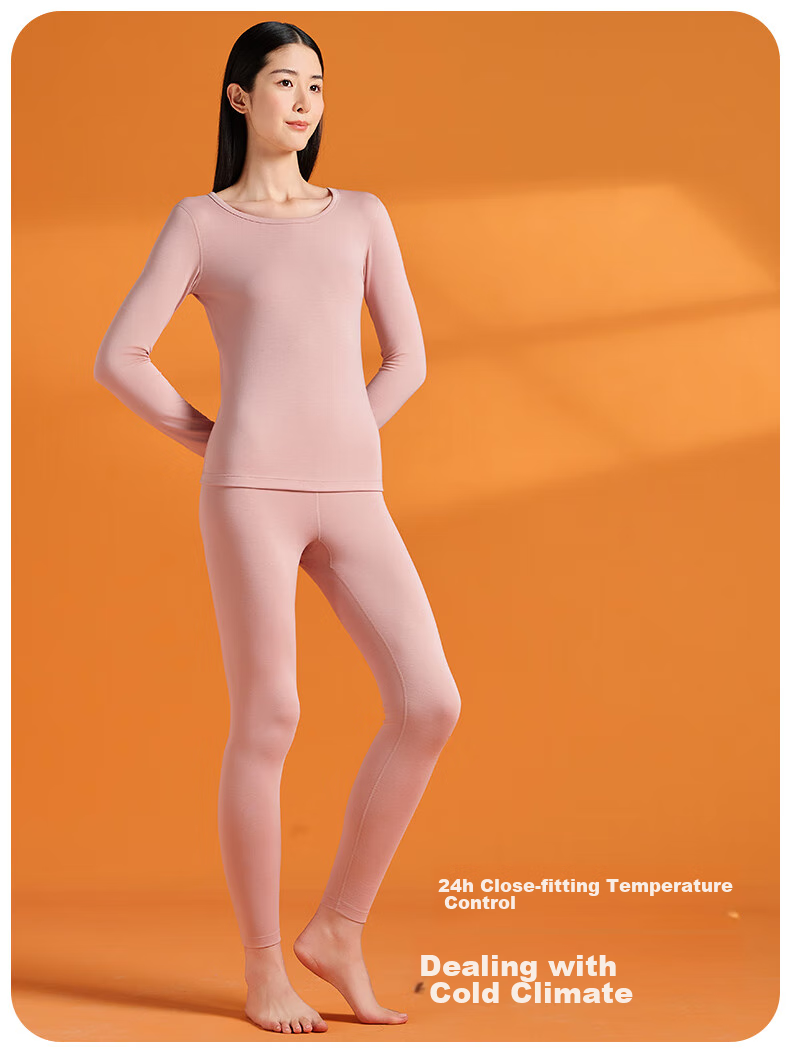 Yiershuang [Containing Cashmere And Silk] Women's Thermal Underwear Set, Cotton Base Layer Autumn Top And Pants for Wome 4