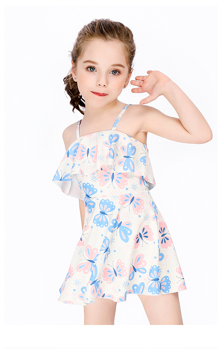 Momasong Children's Swimsuit for Girls, Two-Piece Skirted Swimwear with Swim Shorts, Quick-Drying Hot Spring Resort Swimwear for Girls, Students 4